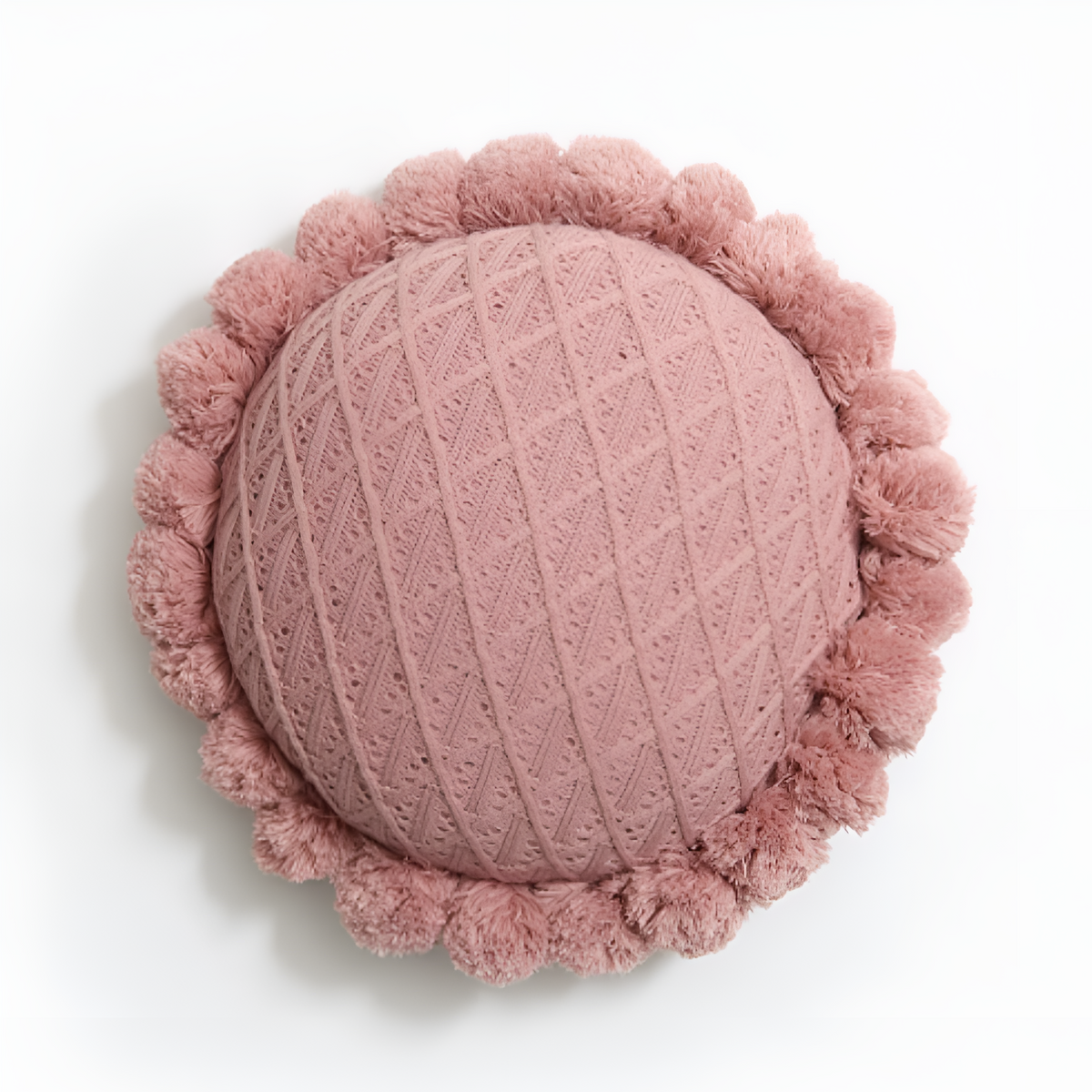 Coussin tournesol à pompons