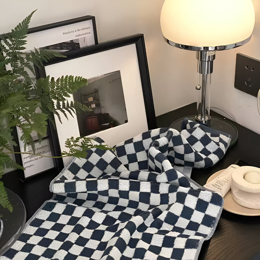 Serviette en coton damier rétro