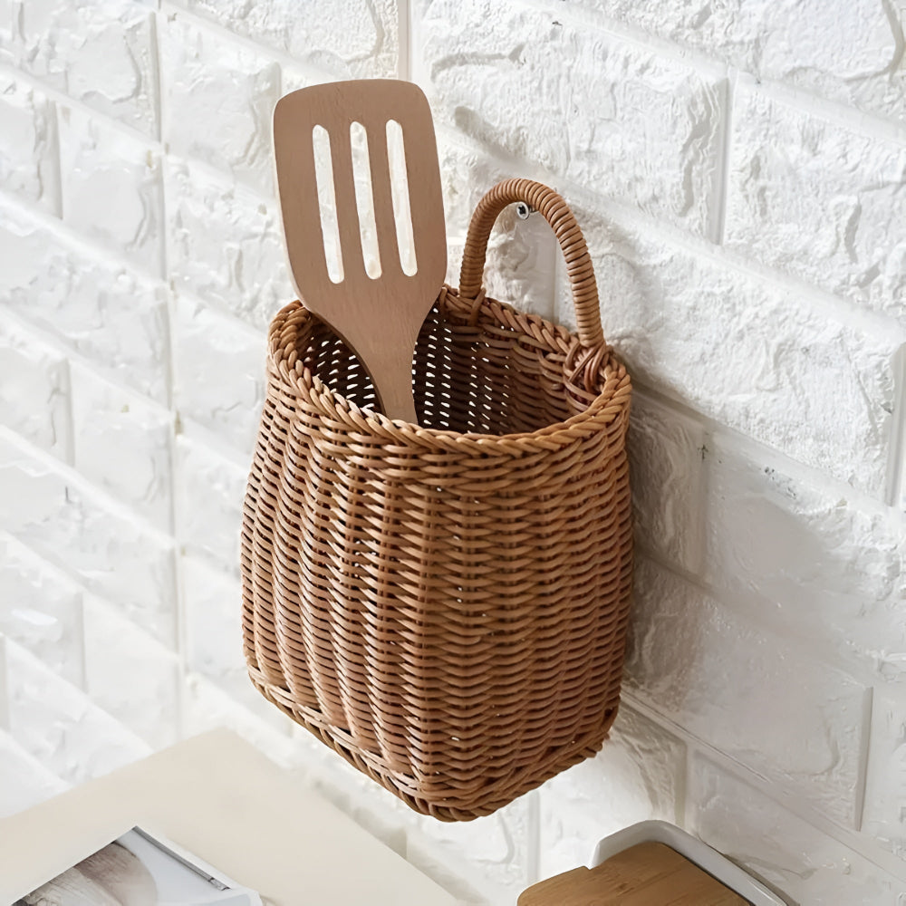 Panier de rangement en rotin tressé