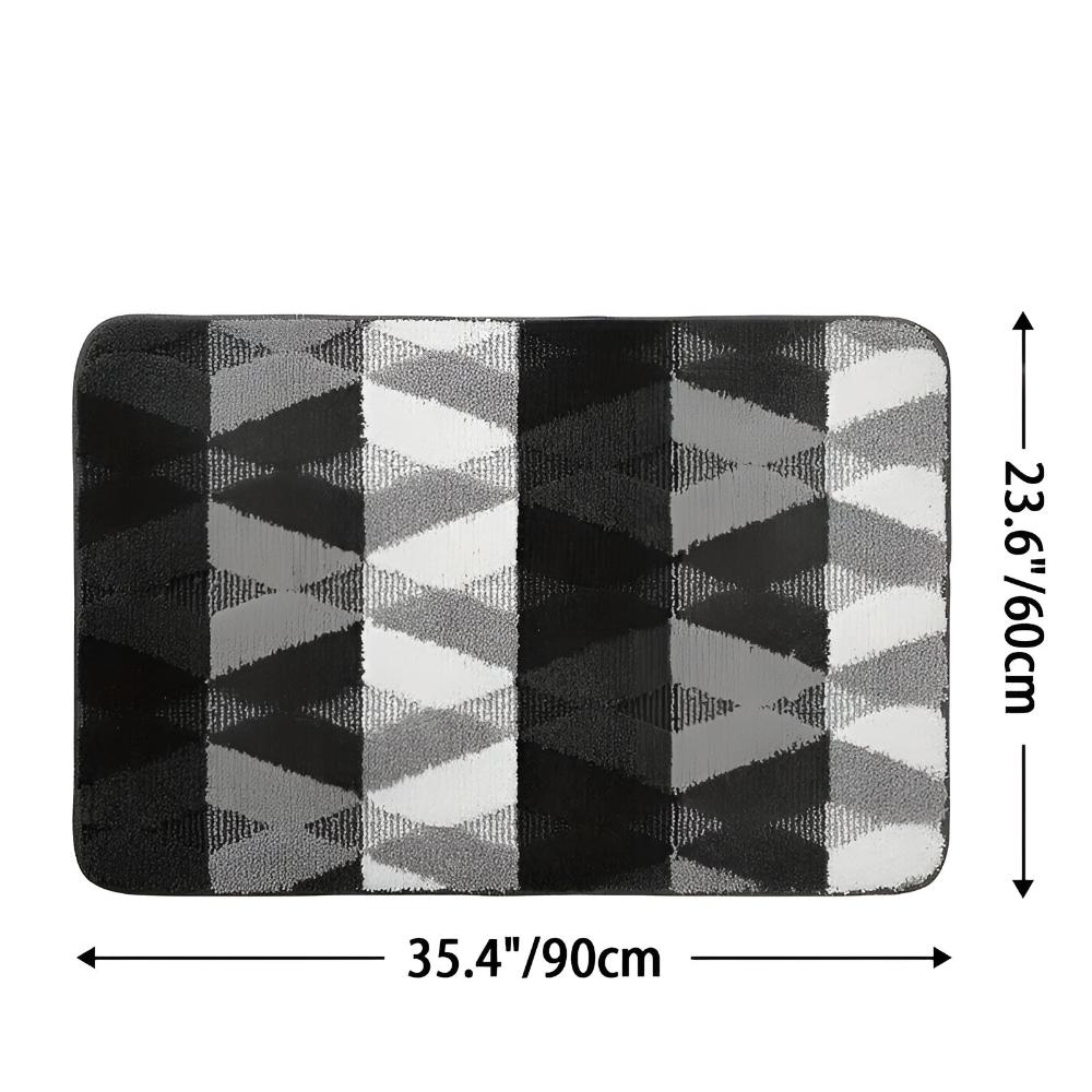 Tapis géométrique antidérapant en microfibre