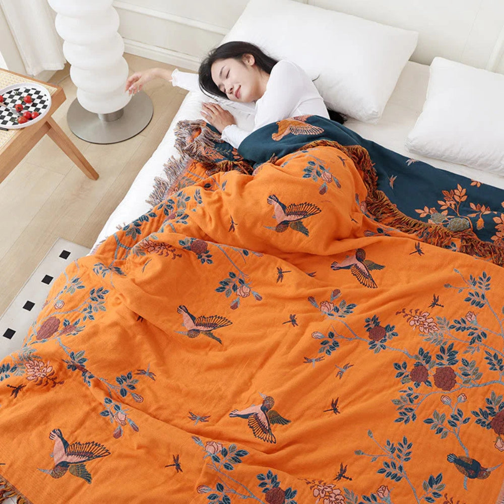 Plaid en coton multicouche ornemental