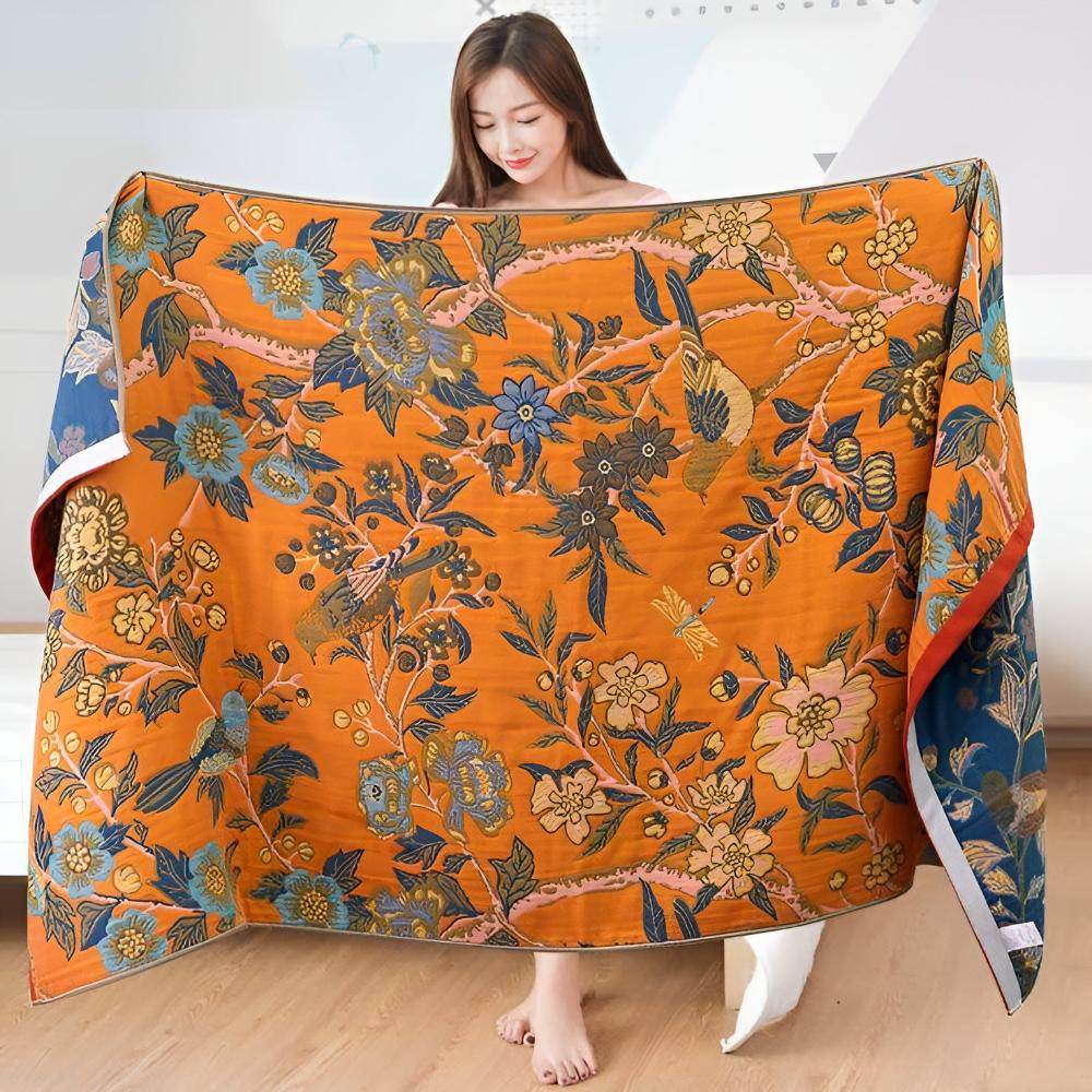 Serviette de bain réversible hibiscus