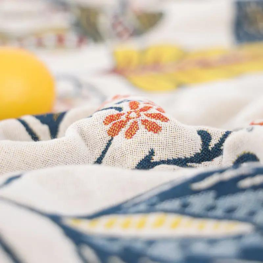 Plaid rustique à fleurs | 100 % coton