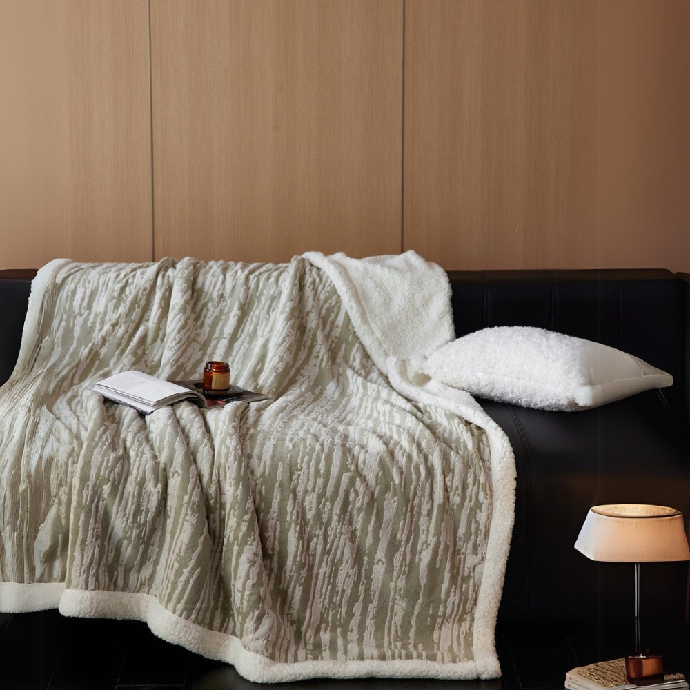 Plaid douillet motif écorce