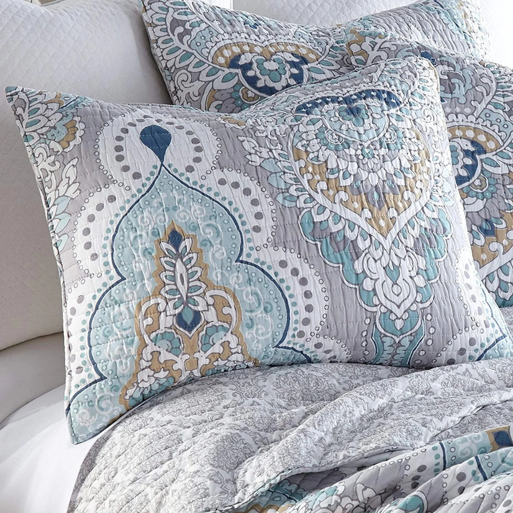 Parure de couvre-lit Paisley bleu turquoise