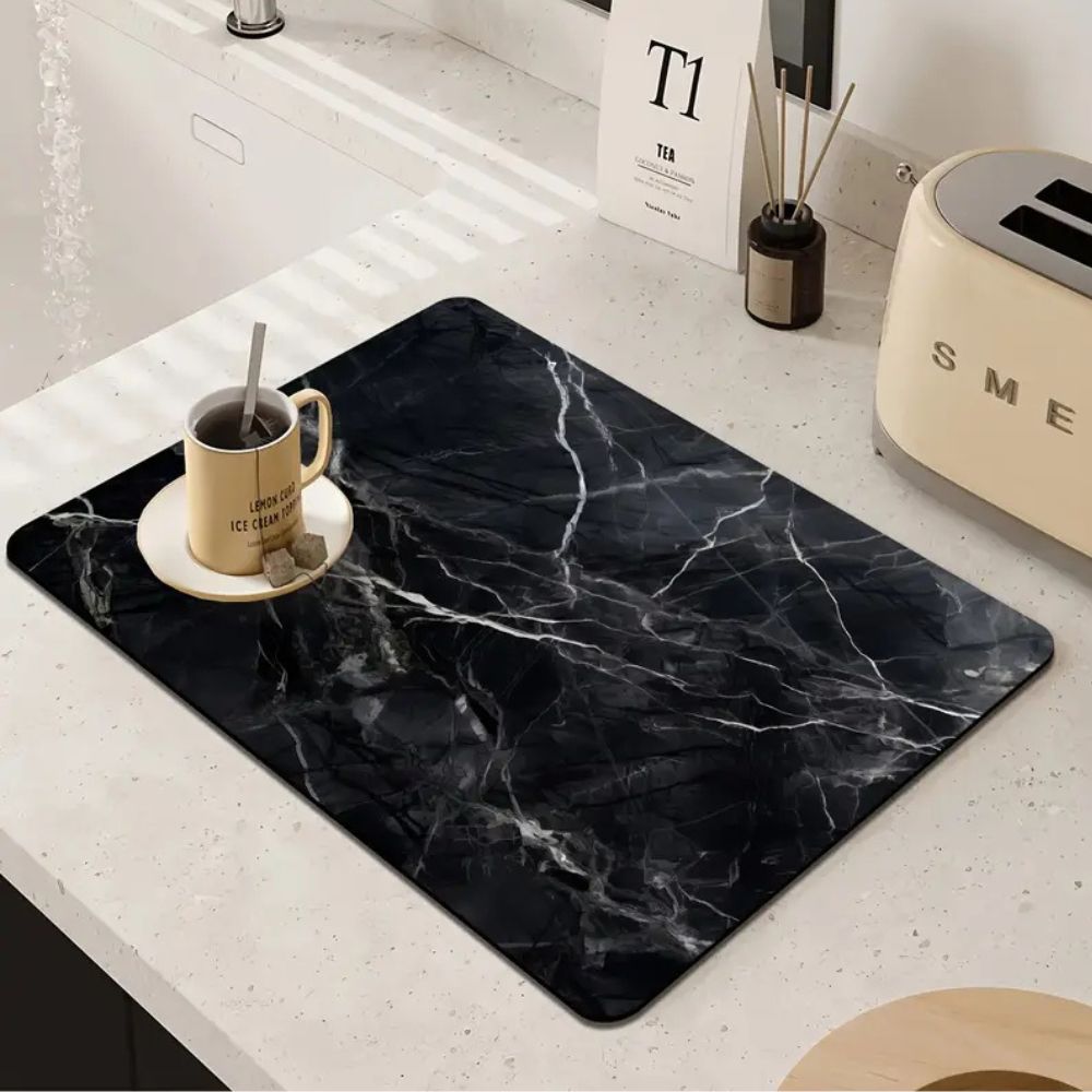 Tapis de séchage vaisselle effet marbre