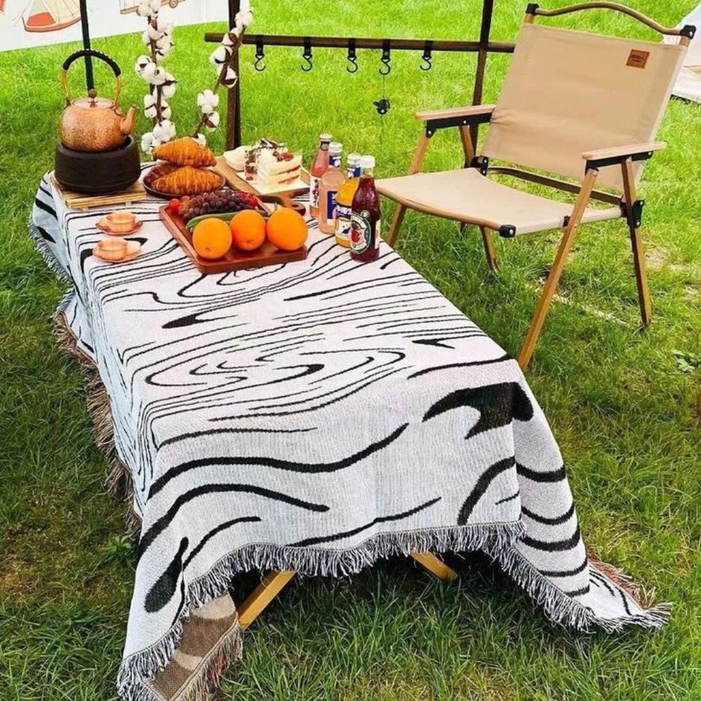 Plaid tissé effet marbre