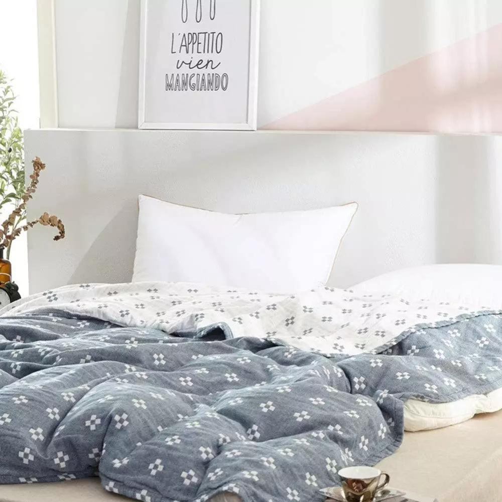 Plaid en coton à pois losanges
