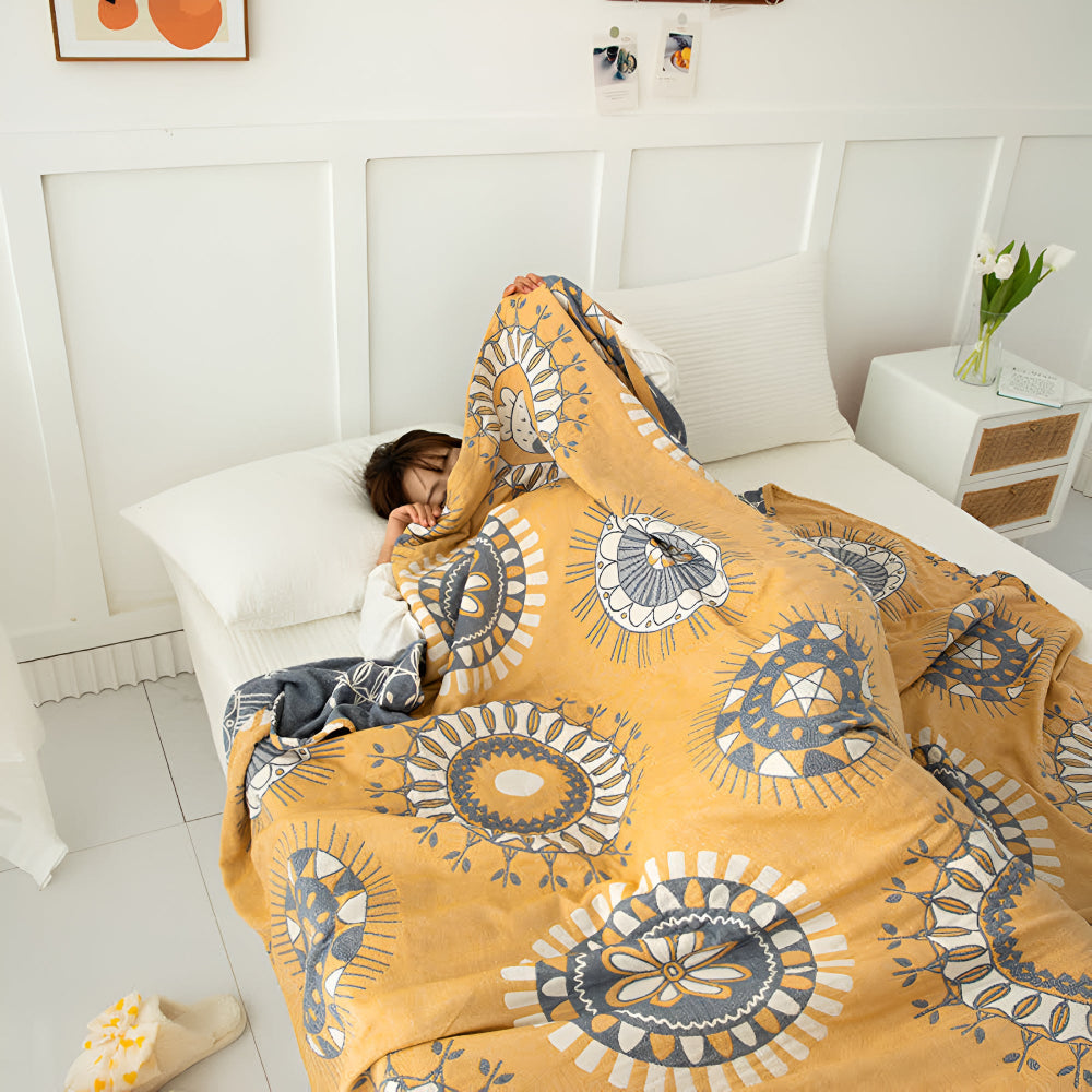 Plaid en coton motif cercles Blossom Radiance