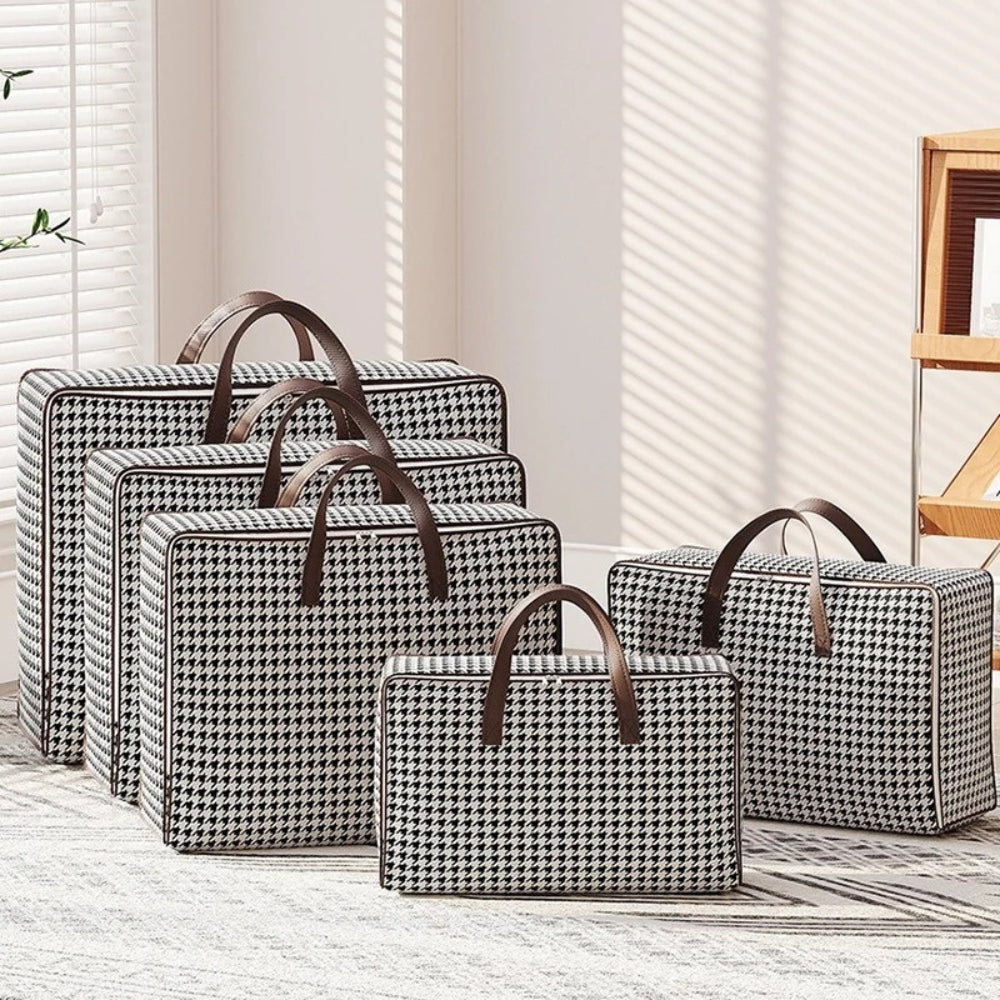 Valise de rangement grande capacité pied-de-poule