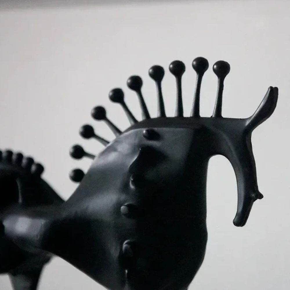Sculpture cheval en métal Black Stallion