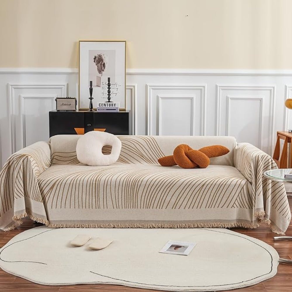 Housse de canapé en chenille Calista Wave
