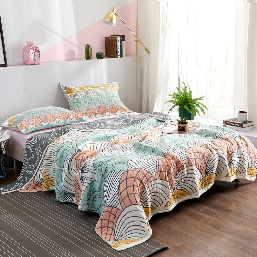 Plaid en coton motif écailles
