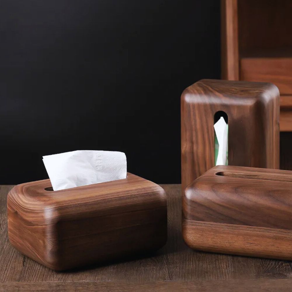 Boîte à mouchoirs en bois Earthtone