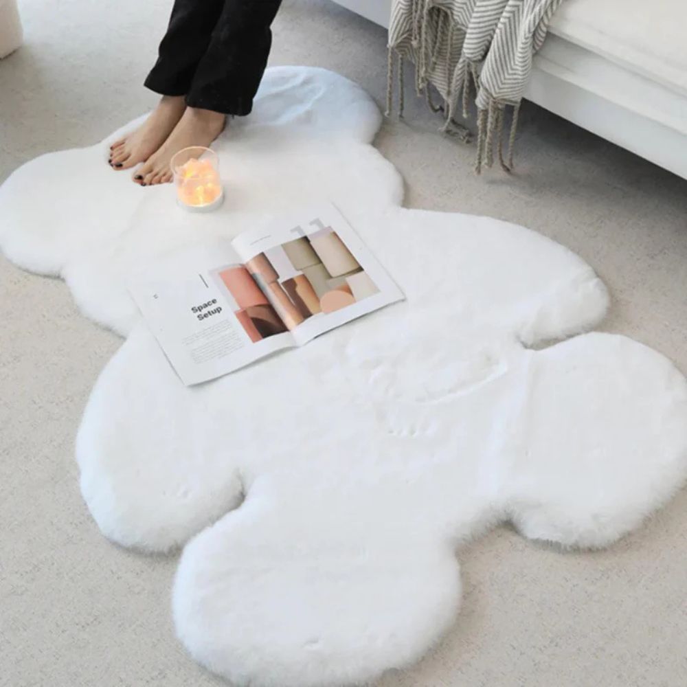 Tapis ourson moelleux – Blanc