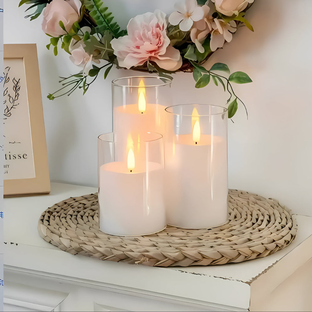 Bougies LED 3D sans flamme | Lot de 3