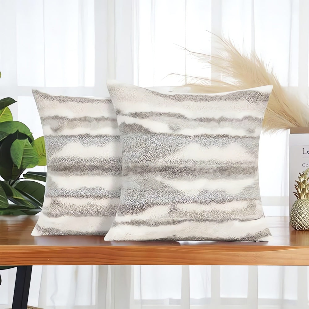 Housse de coussin moelleuse effet marbre