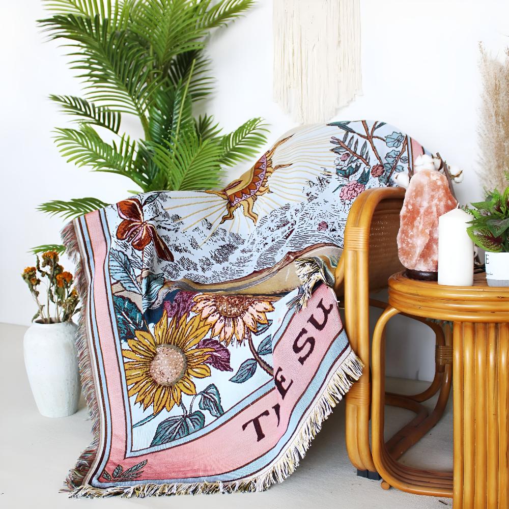 Plaid tapisserie soleil boho