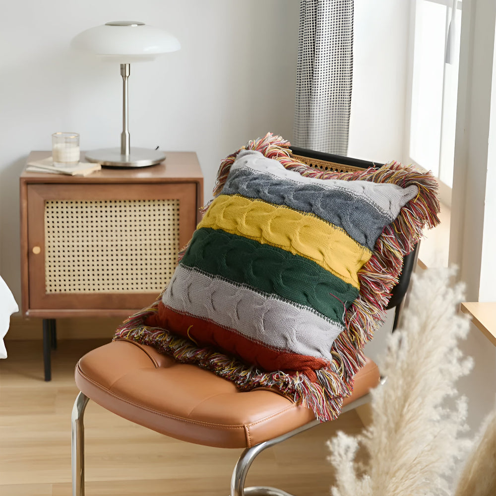 Coussin tricoté coloré Radiance