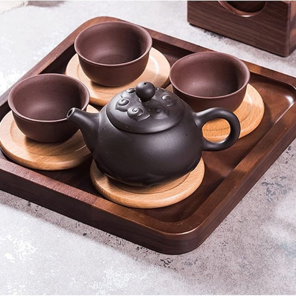 Sous-verres en bois style japonais | Lot de 6