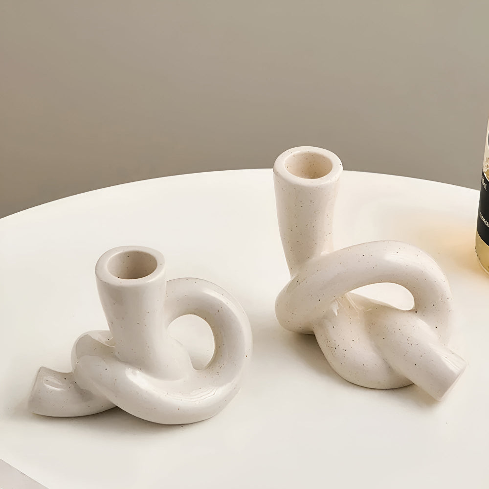 Bougeoir en céramique Knot