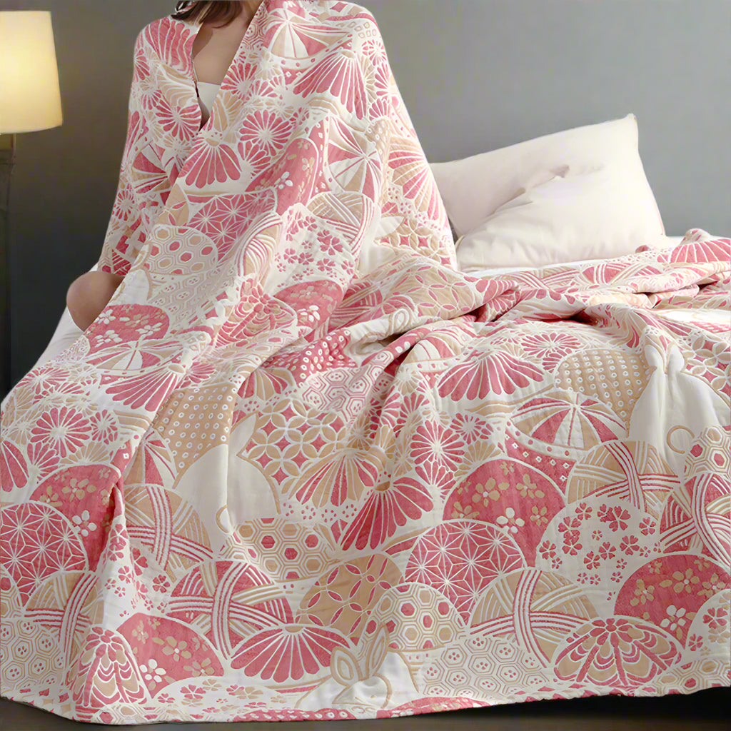 Plaid en coton quatre couches Joyful Haven