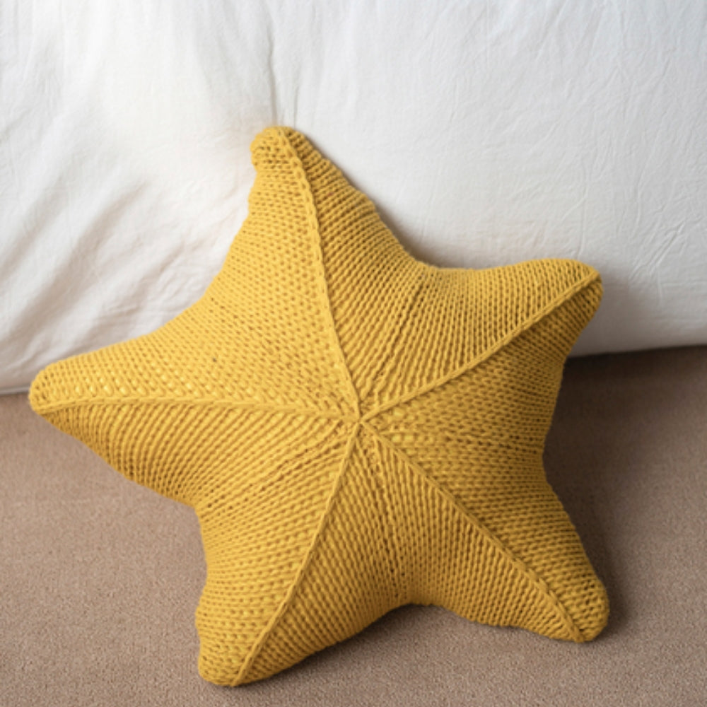 Coussin étoile de mer tricoté main