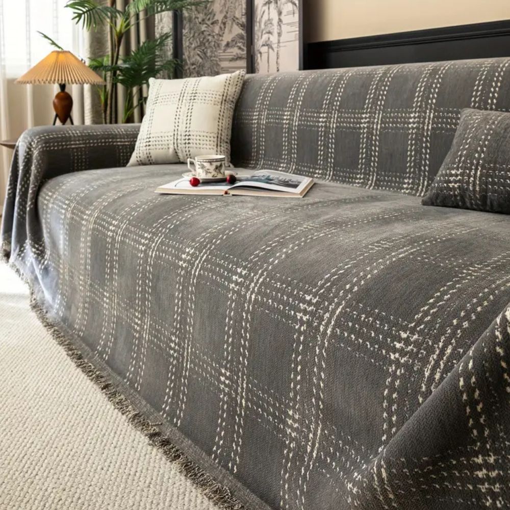 Housse de canapé à carreaux Chesterfield