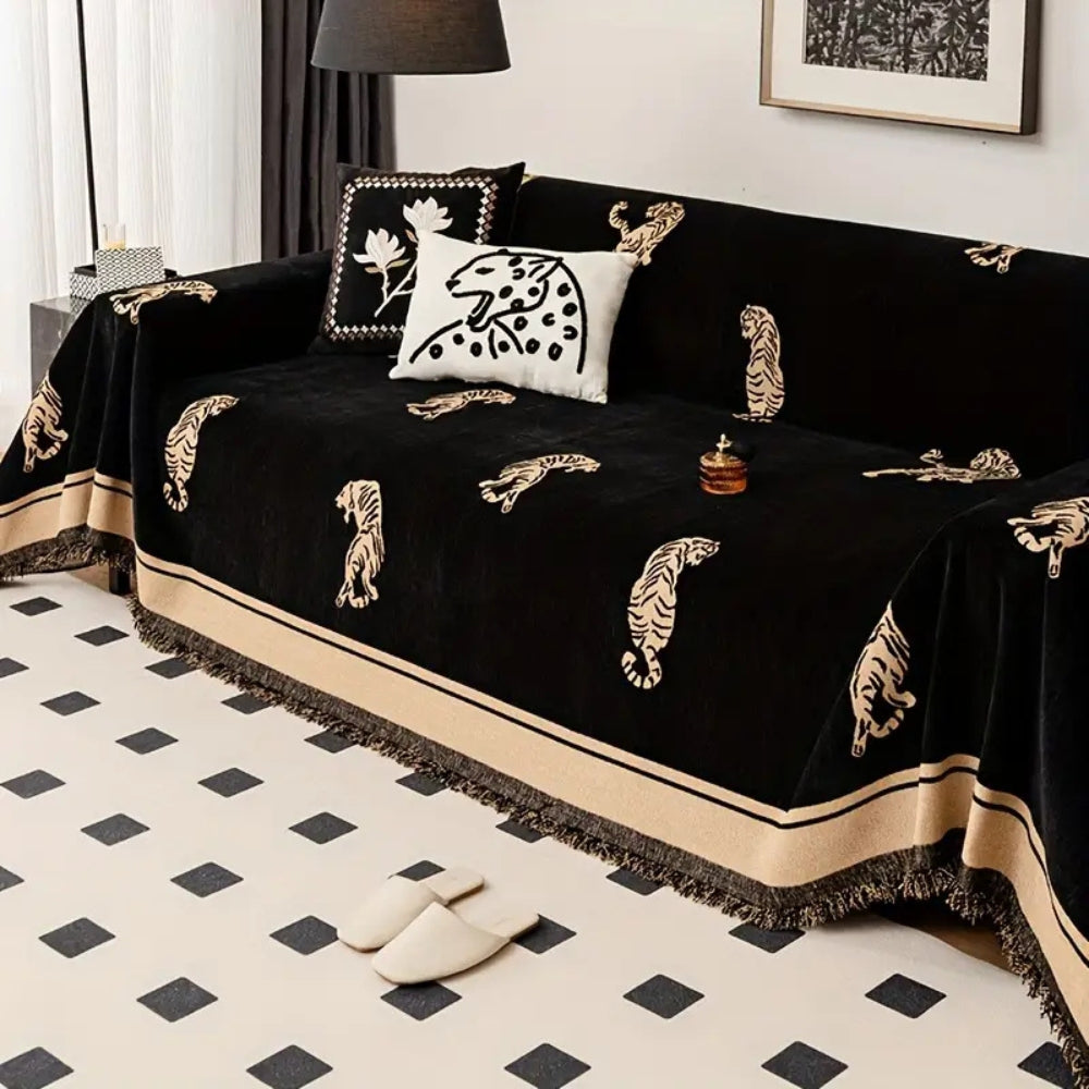 Housse de canapé en chenille Safari Tiger