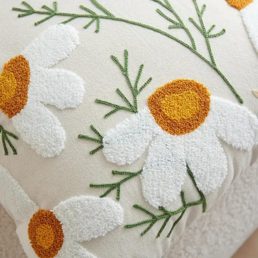 Housse de coussin motif végétal élégant