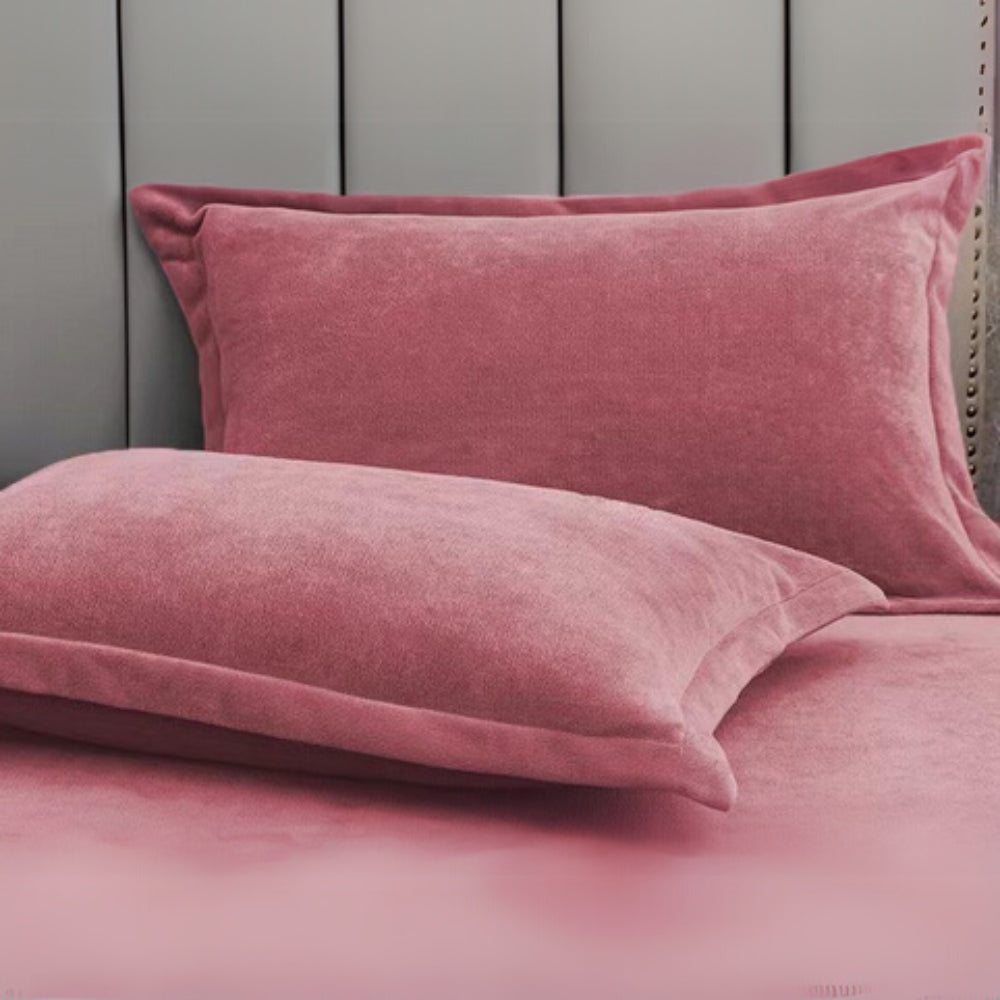Housses d'oreiller en polaire – Rose Rouge