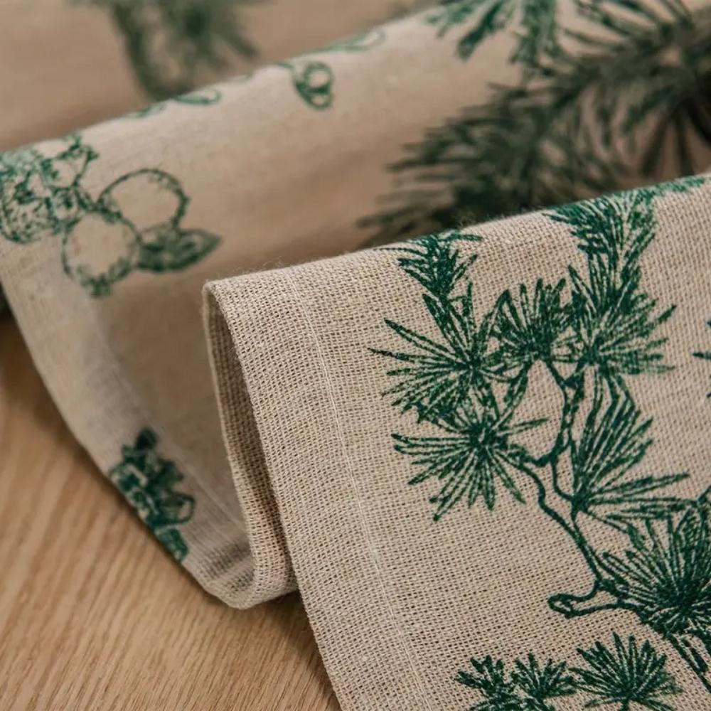 Nappe en coton motif pinède
