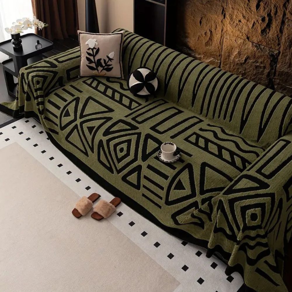 Housse de canapé luxueuse motif labyrinthe urbain