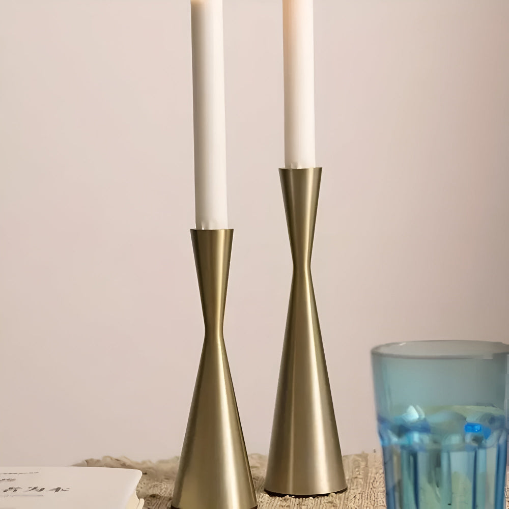 Bougeoirs nordiques effet laiton | Lot de 3