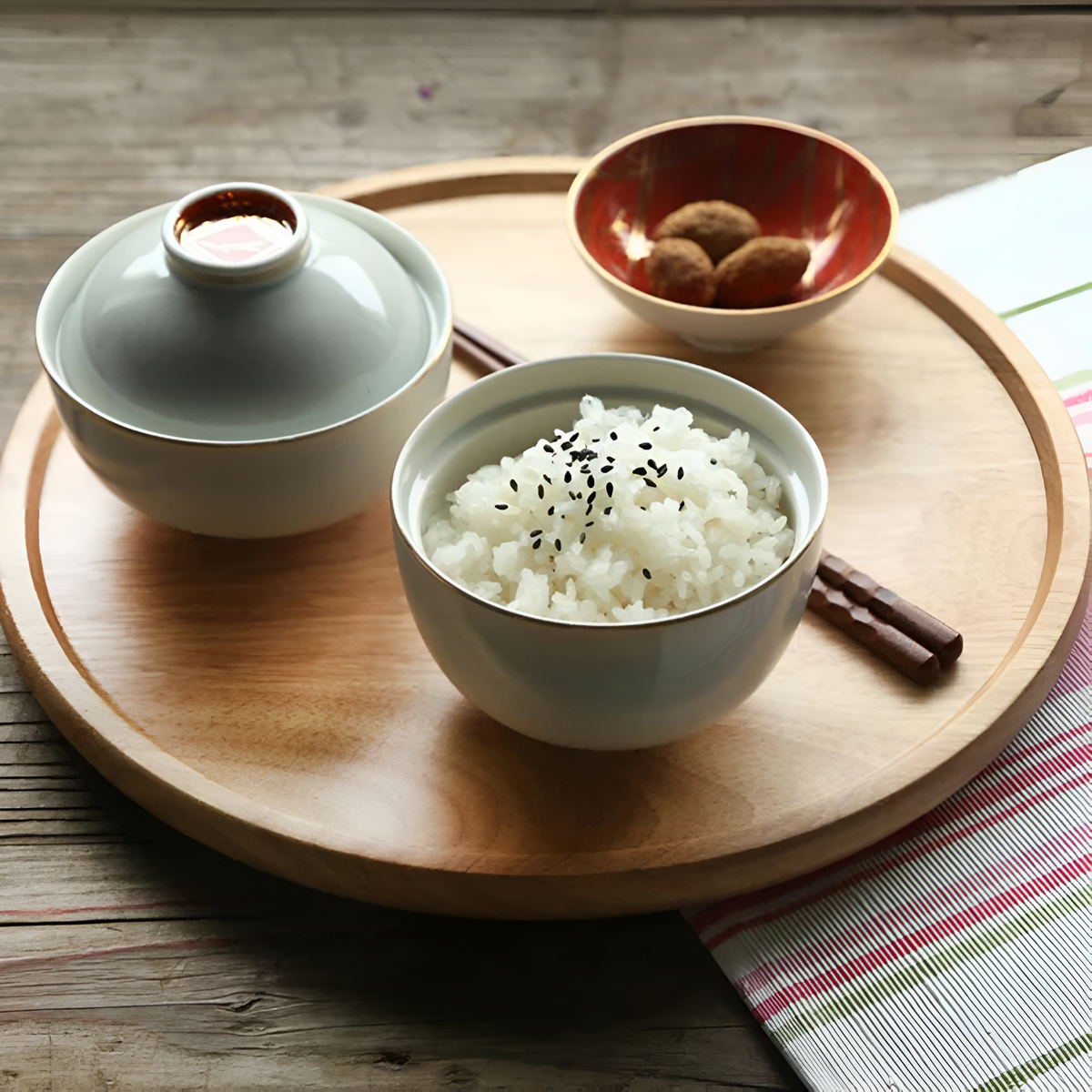 Assiette de service zen en bambou