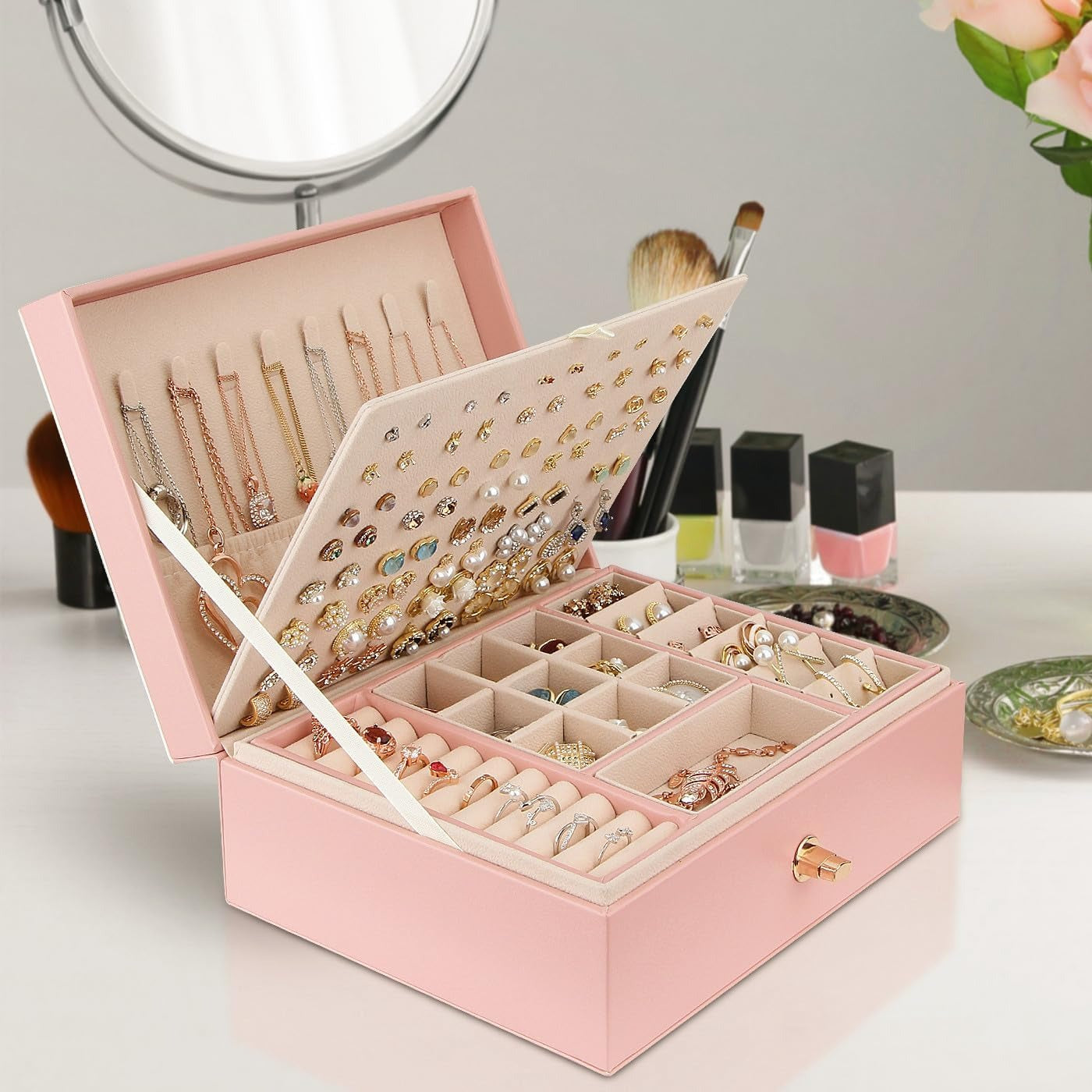 Boîte à Bijoux Femme De Voyage avec Compartiments