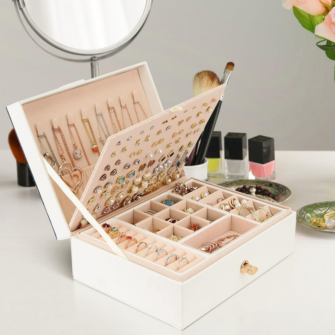 Boîte à Bijoux Femme De Voyage avec Compartiments