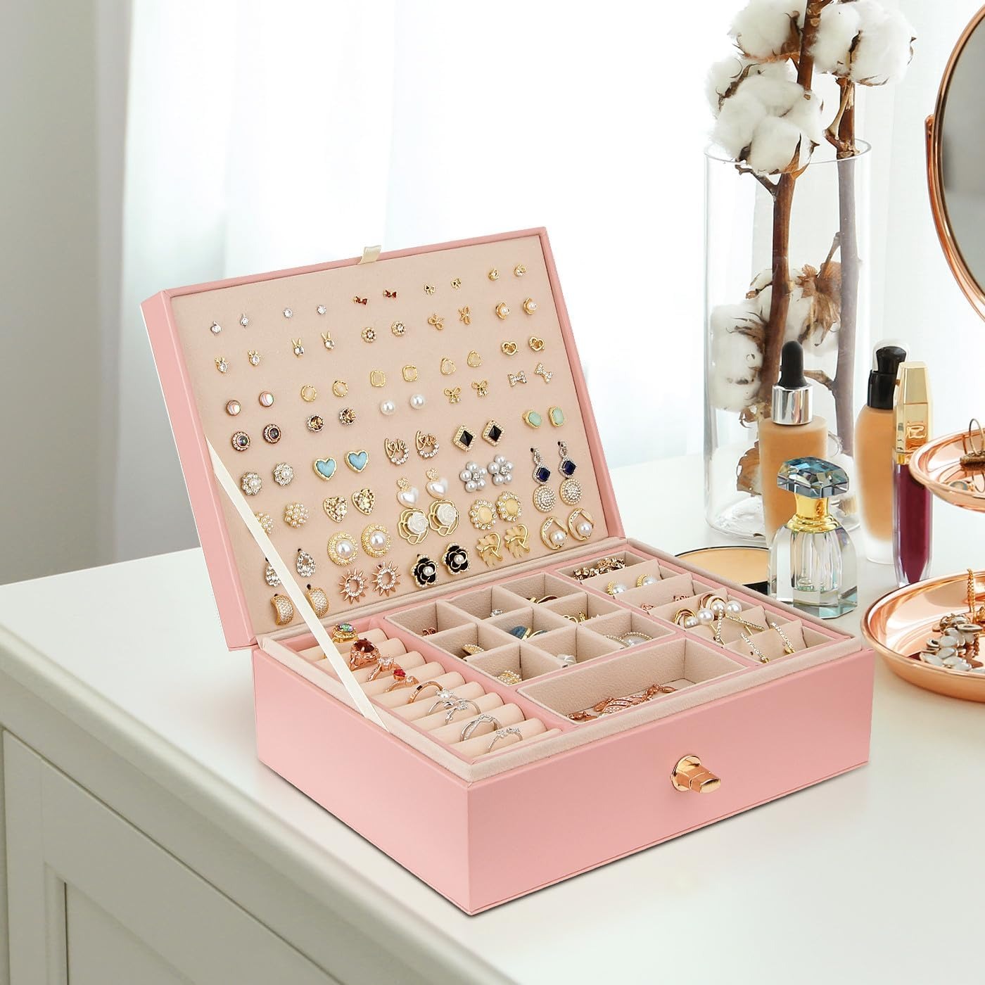 Boîte à Bijoux Femme De Voyage avec Compartiments