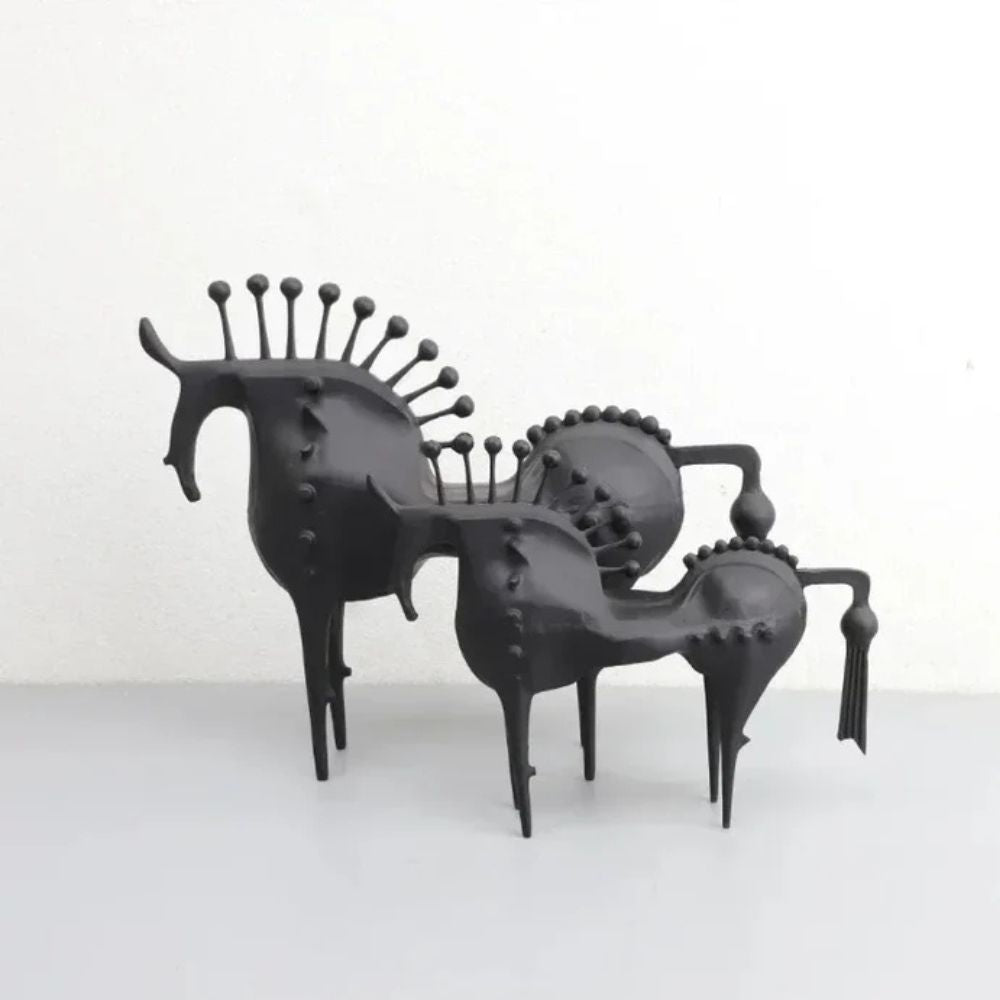 Sculpture cheval en métal Black Stallion