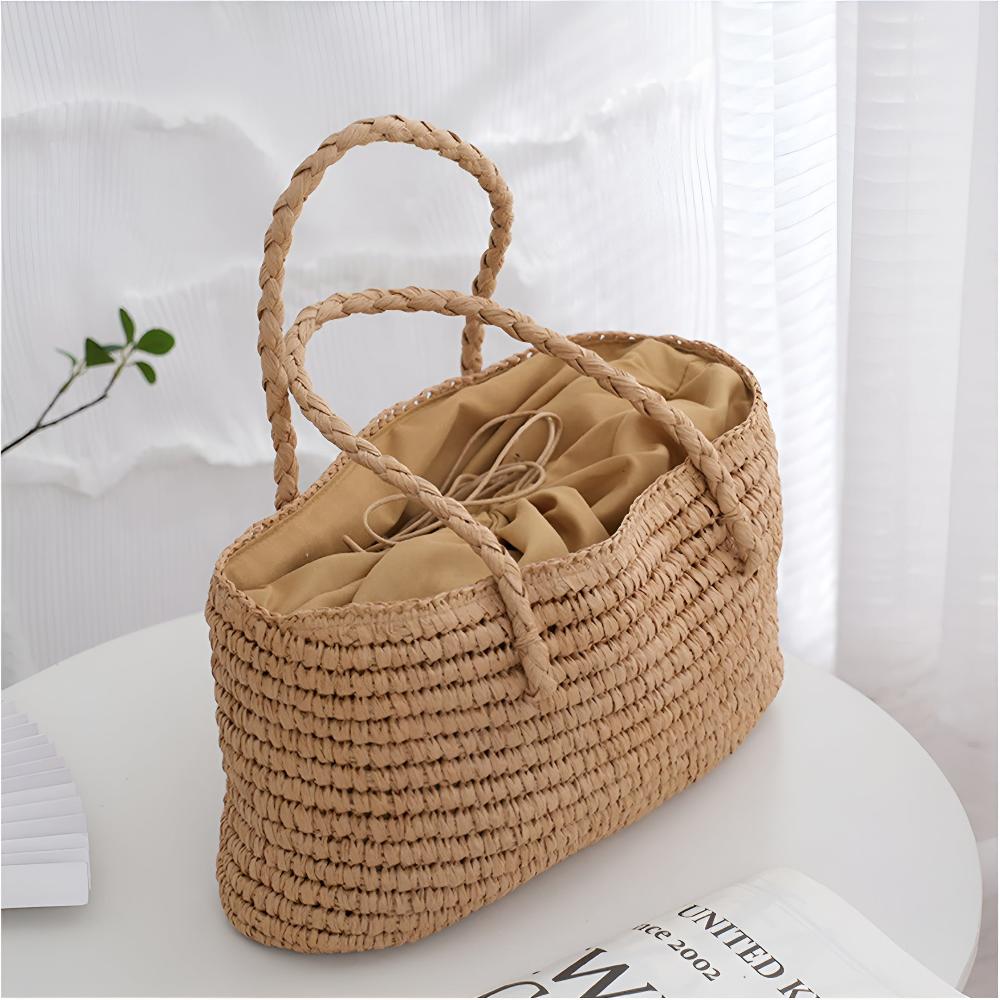 Sac cabas en paille tressée