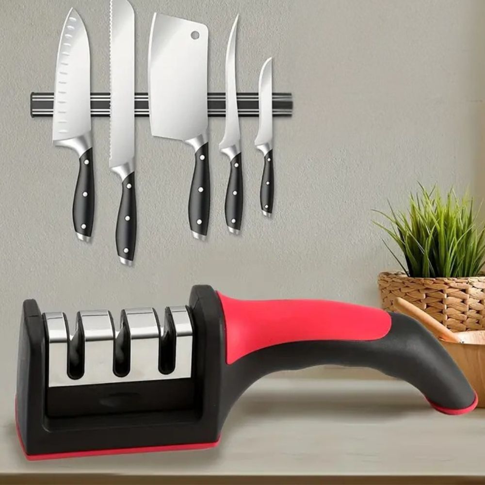 Aiguiseur de couteaux à poignée ergonomique