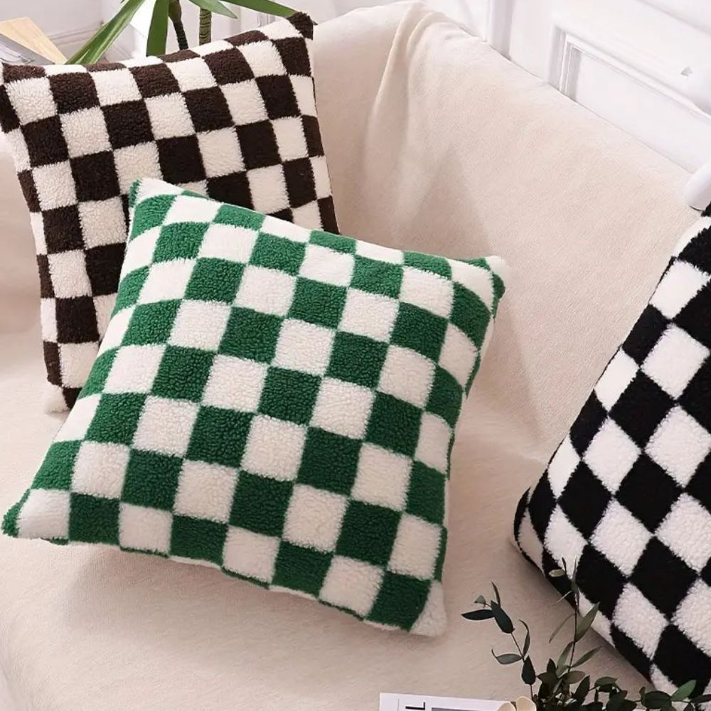 Housse de coussin Fluff Mate – Monochrome Check