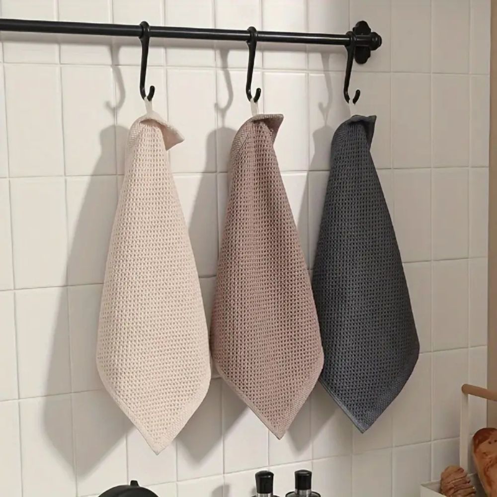Torchons de cuisine absorbants nid d'abeille – Gris