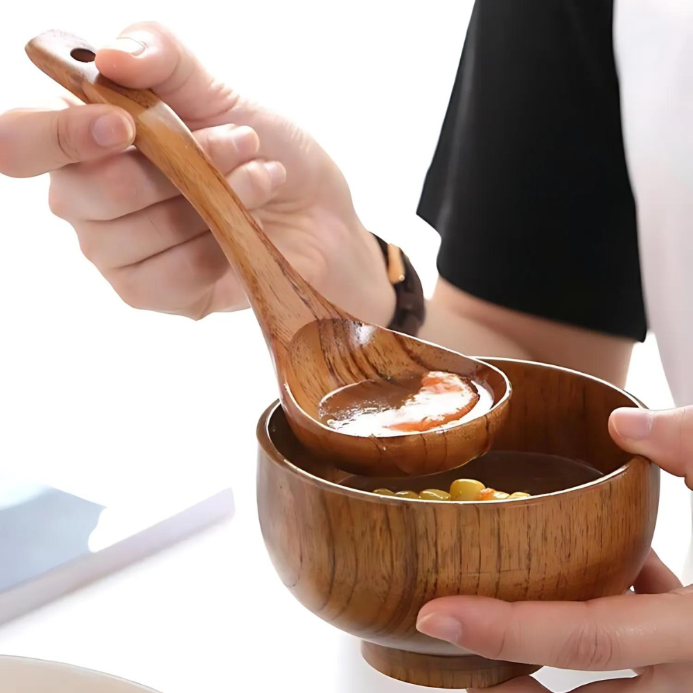 Cuillère à soupe en bois naturel – 1 pièce
