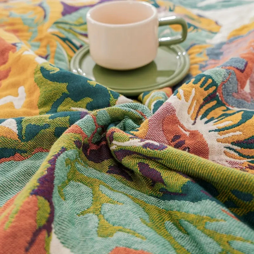 Plaid en coton fleuri Sienna