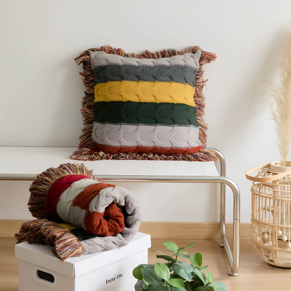 Coussin tricoté coloré Radiance