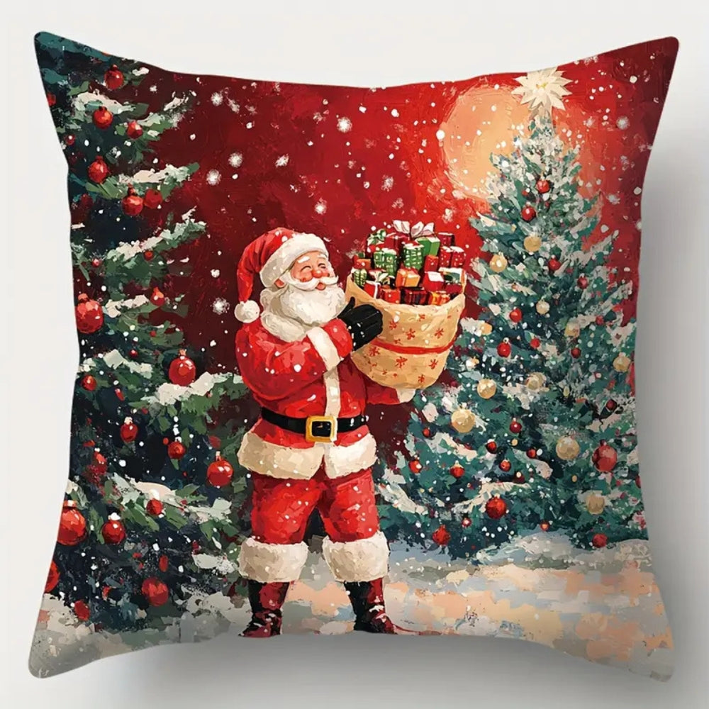 Housse de coussin traîneau du Père Noël