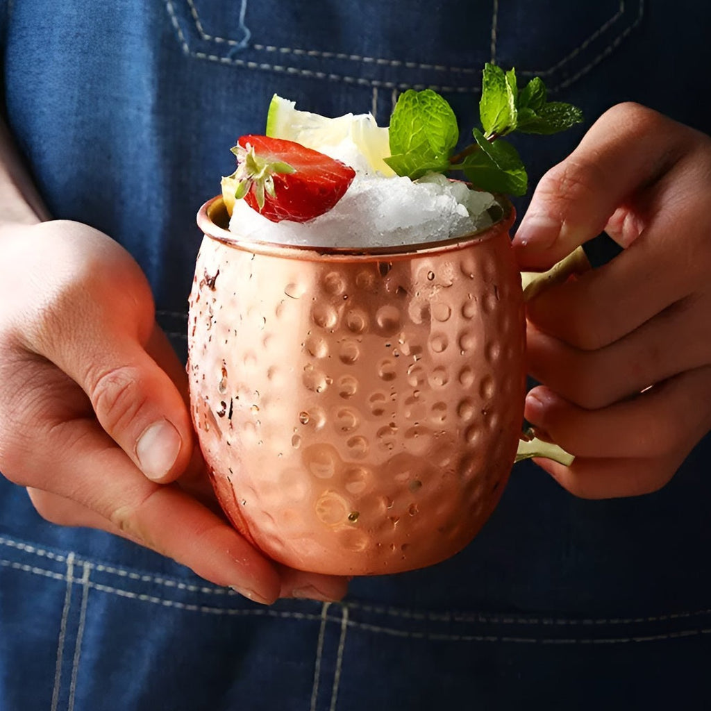 Mug en cuivre martelé