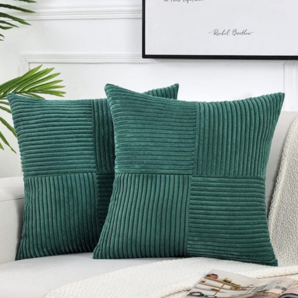 Housse de coussin rustique en velours côtelé