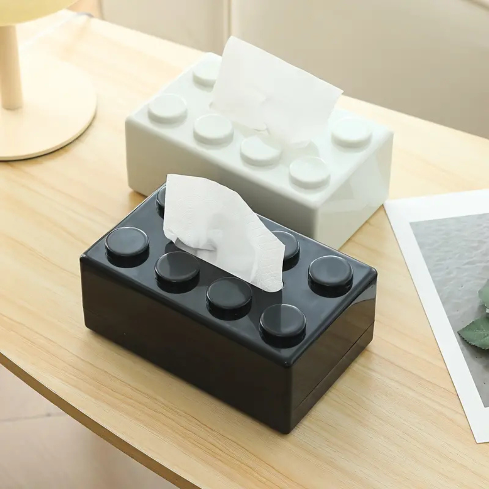 Boîte à mouchoirs blocs de construction – Blanc